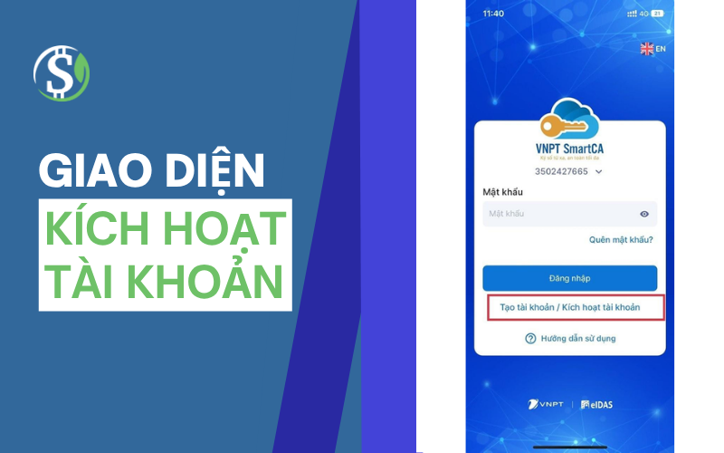 Giao diện kick hoạt tài khoản - Bảng giá chữ ký số Giao diện kick hoạt tài khoản - Bảng giá chữ ký số
